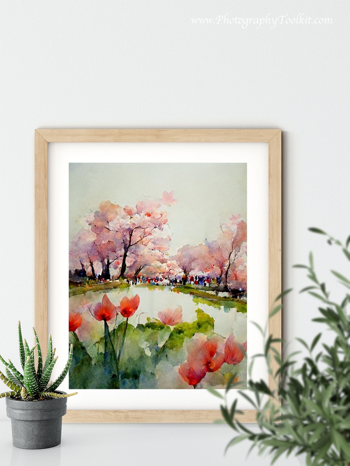 Tulip Field Print Flower Field Print Landscape Art Print Landscape Painting Purple Field Print Vintage Flower Field Tulip Art Print - Image 5