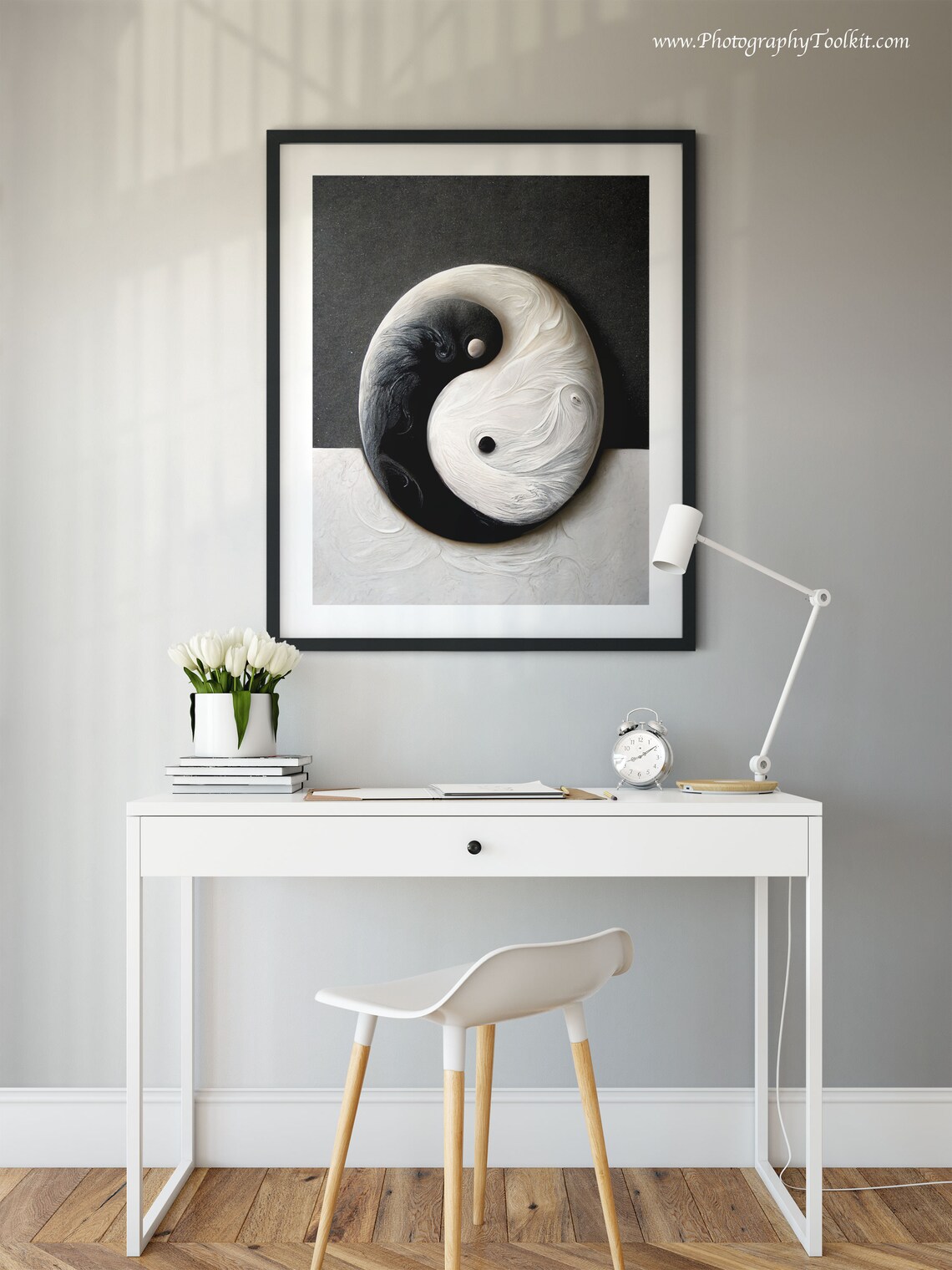 Yin Yang Black White Balance Symbol Minimal Zen Harmony Poster - Image 2