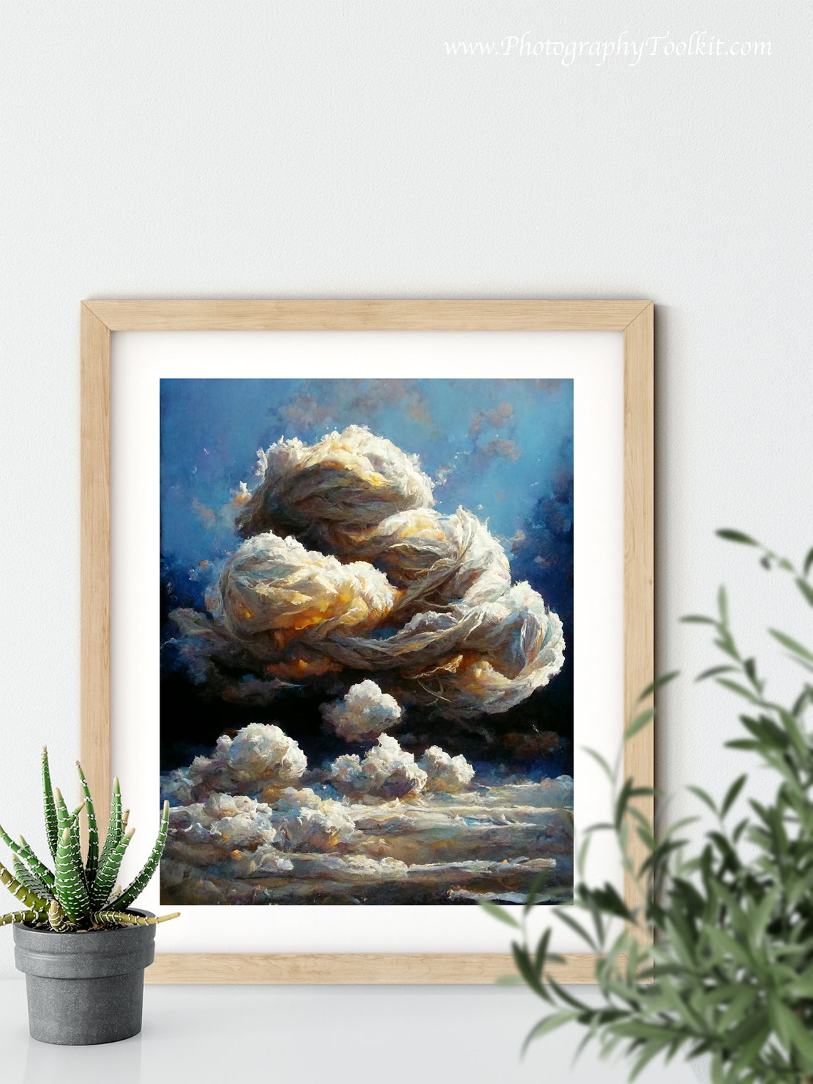 Dramatic Golden Cloud Painting Blue Sky Impressionist Sky Poster - Image 5