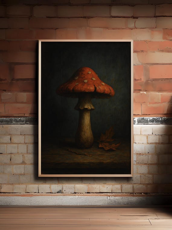 Red Toadstool Mushroom Ornament Gothic Forest Witchy Halloween Accent