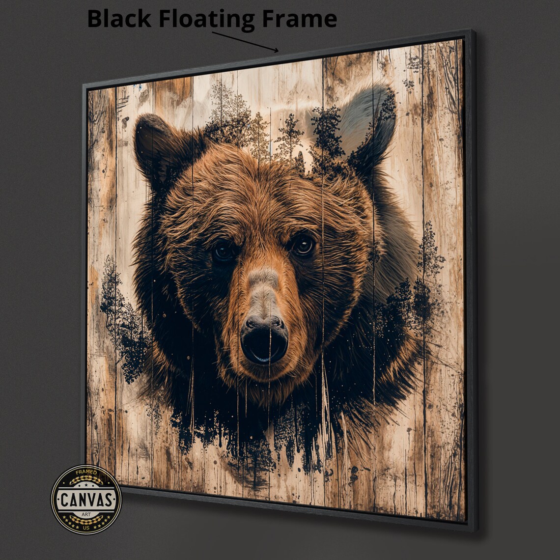 Grizzly Bear Rustic Farmhouse Wildlife Art Print - Image 4