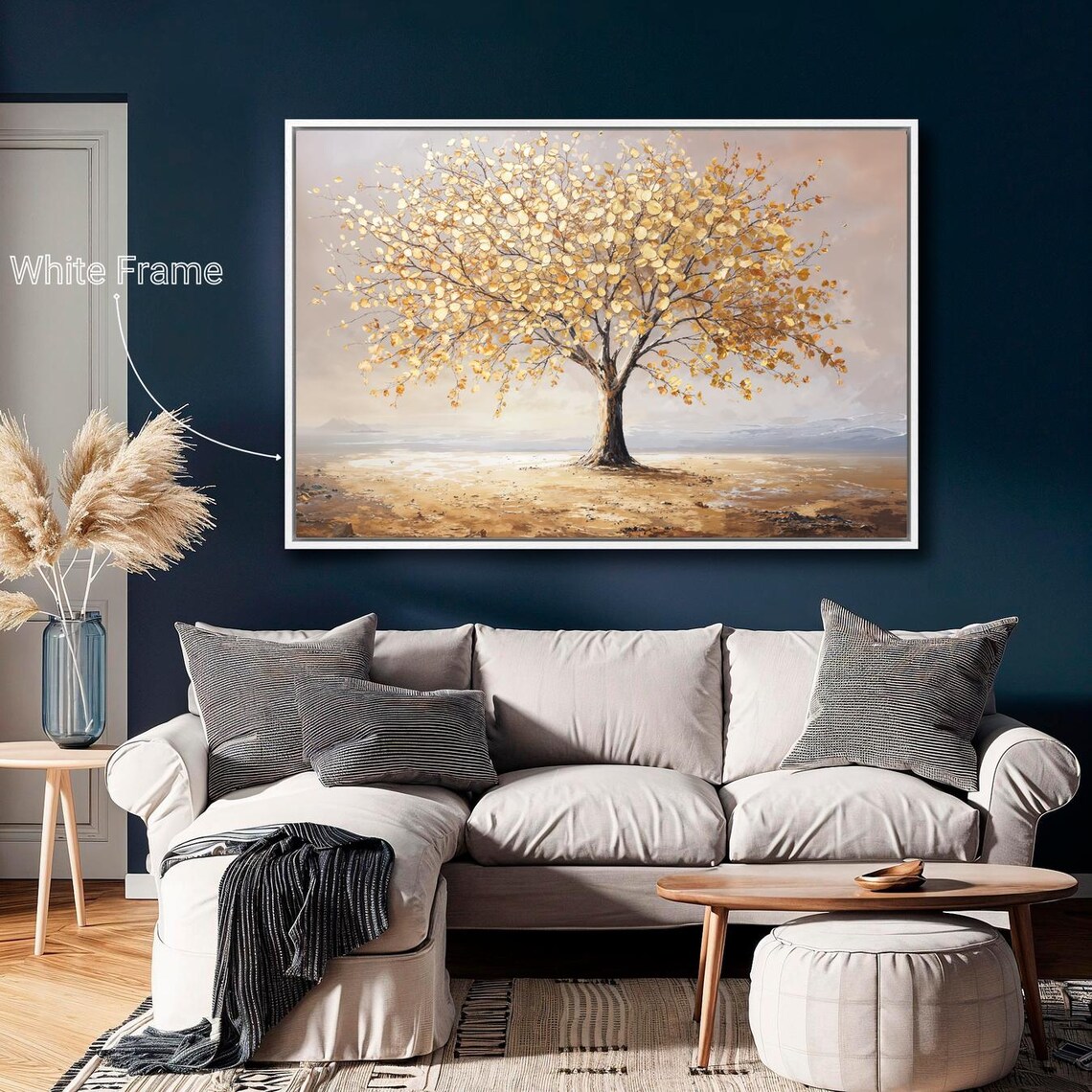 Golden Tree Of Life Art Print, Abstract Landscape - Image 2