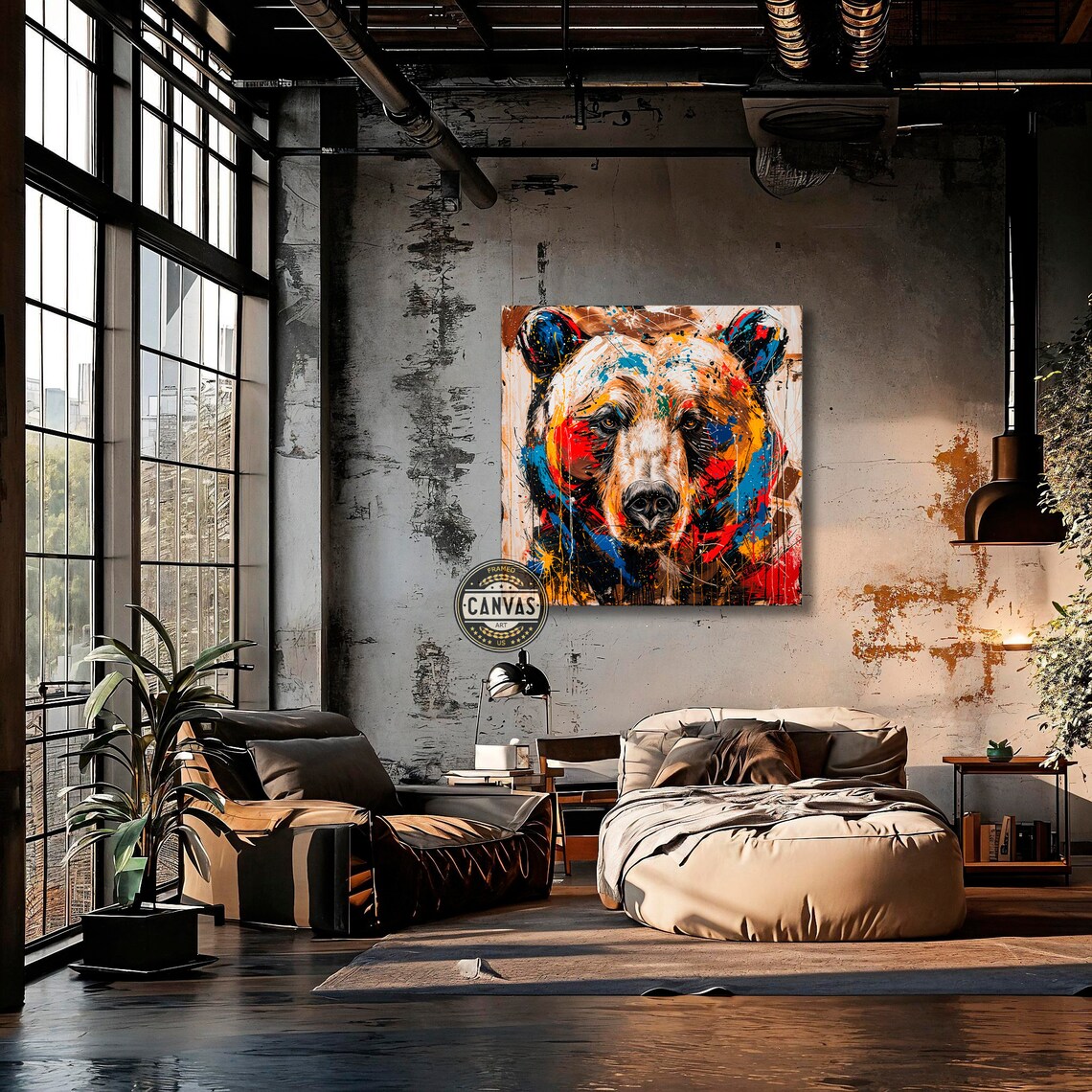 Colorful Grizzly Bear Abstract Wildlife Art Print - Image 2
