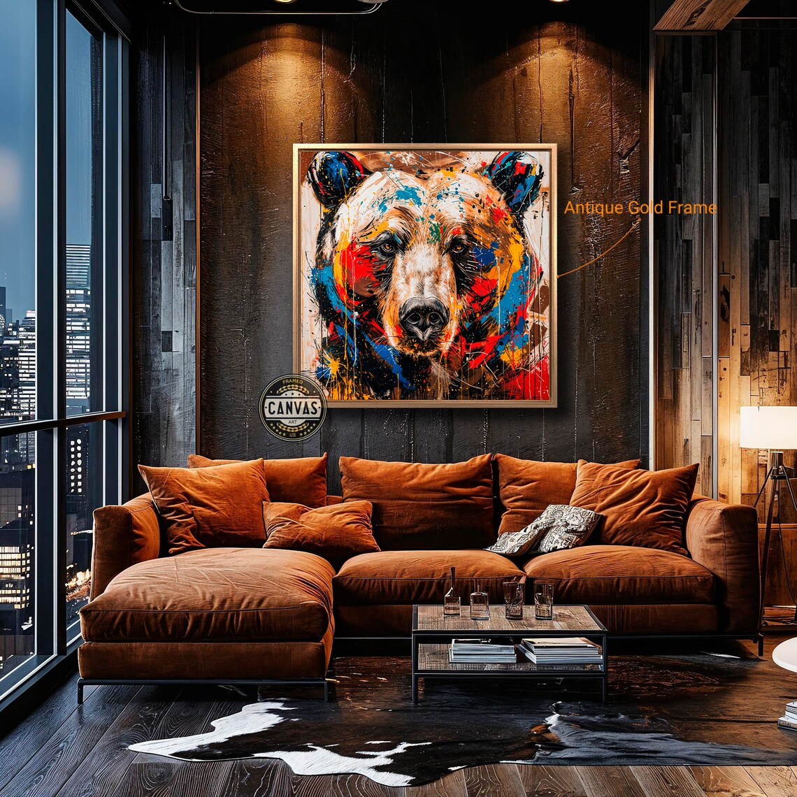 Colorful Grizzly Bear Abstract Wildlife Art Print - Image 6