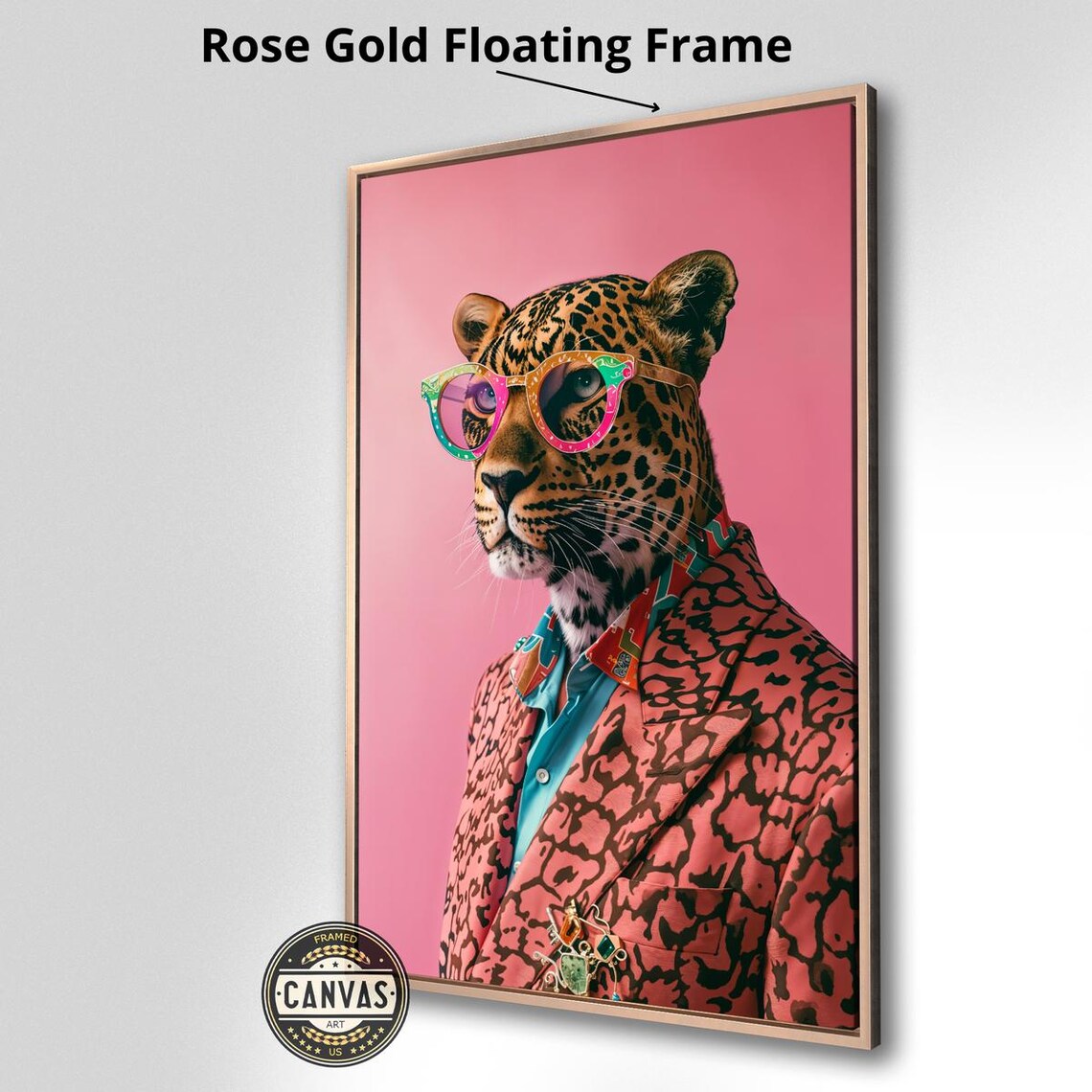 Leopard in Suit Art Print, Fashion Animal Whimsy - Image 3