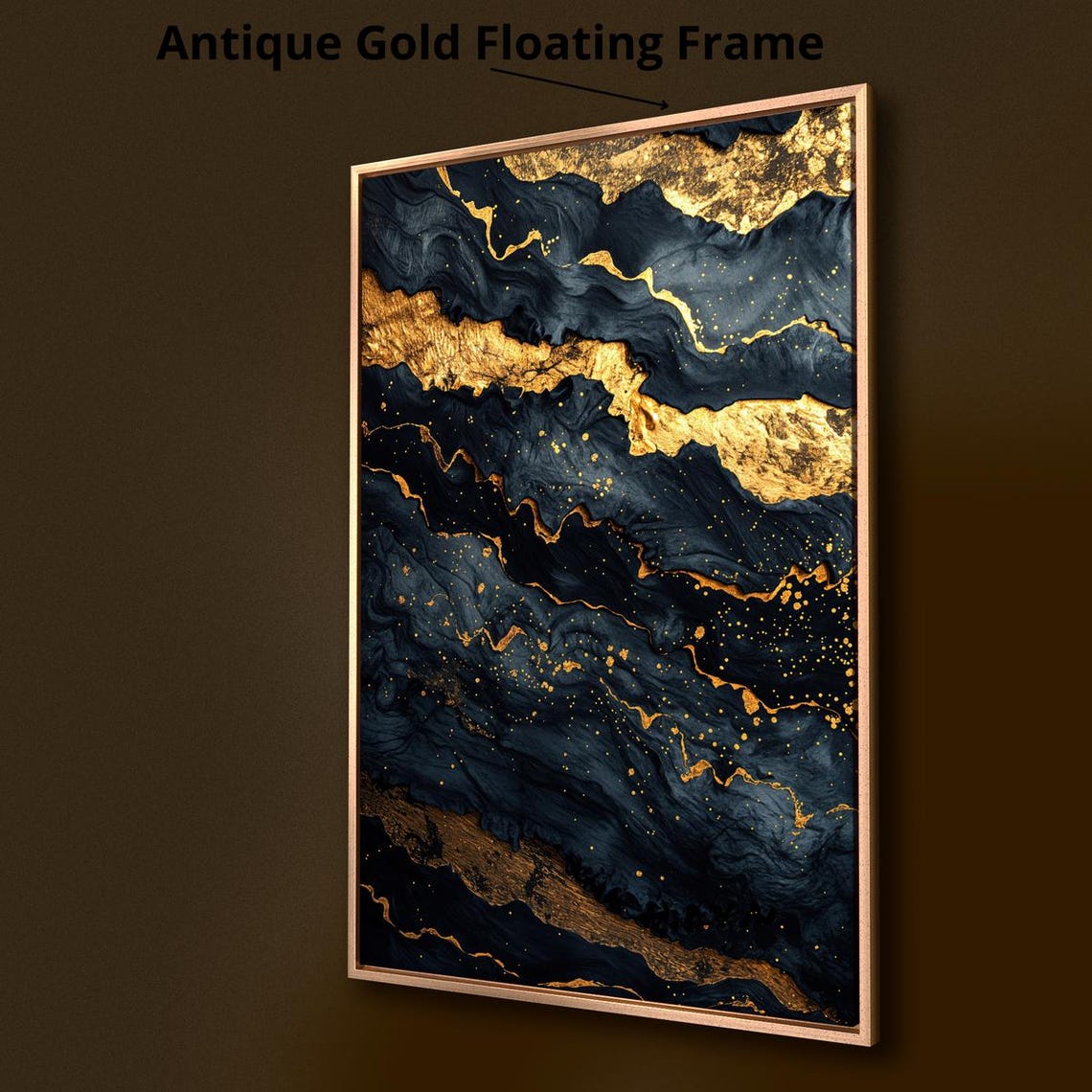 Black Marble Gold Veins Abstract Luxury Modern Art Wall Decor Poster - Image 2
