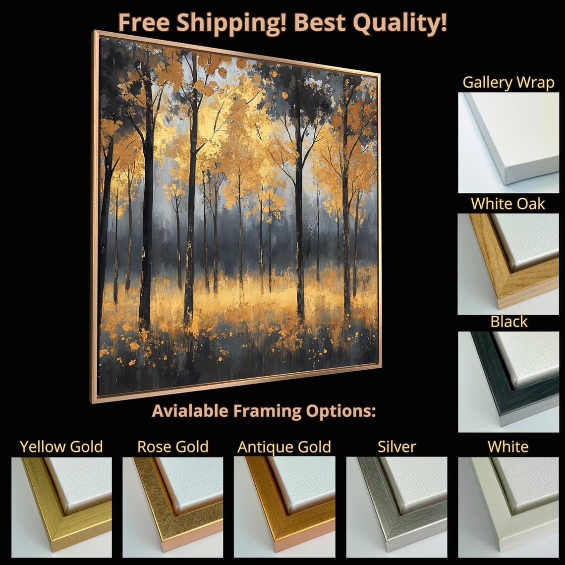 Forest Landscape Autumn Scene, Abstract Art Print - Image 5