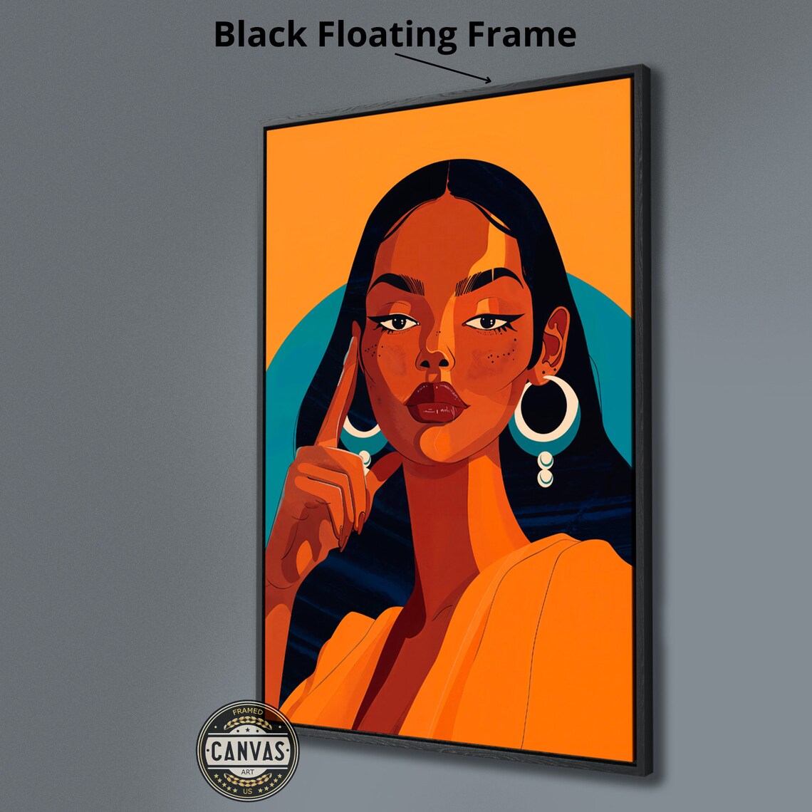 Stylish Woman Portrait Framed Wall Art Modern Womans Beauty Painting Print Bold Contemporary Wall Decor Fashion Poster Ready To Hang - Image 2