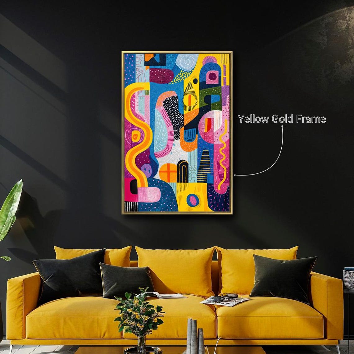 Bold Geometric Shapes Abstract Vibrant Modern Colorful Wall Art - Image 2