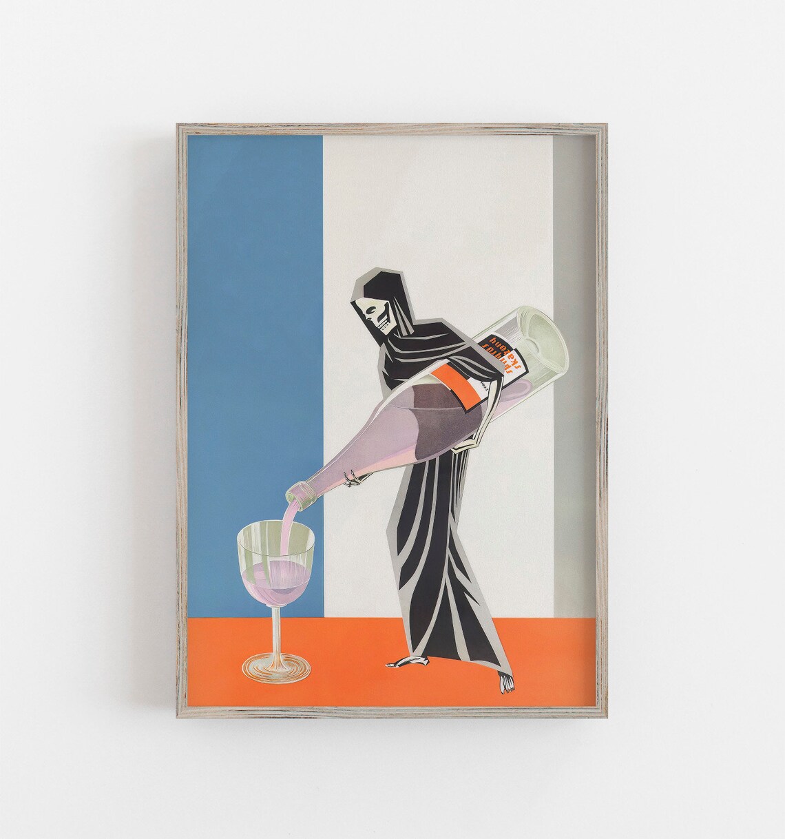 Grim Reaper Vintage Halloween Art Print for Bar