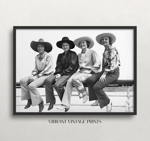 Cowgirl Wall Art Black And White Art Vintage Wall Art Wild West Photo Old Photo Western Aesthetic Wall Art