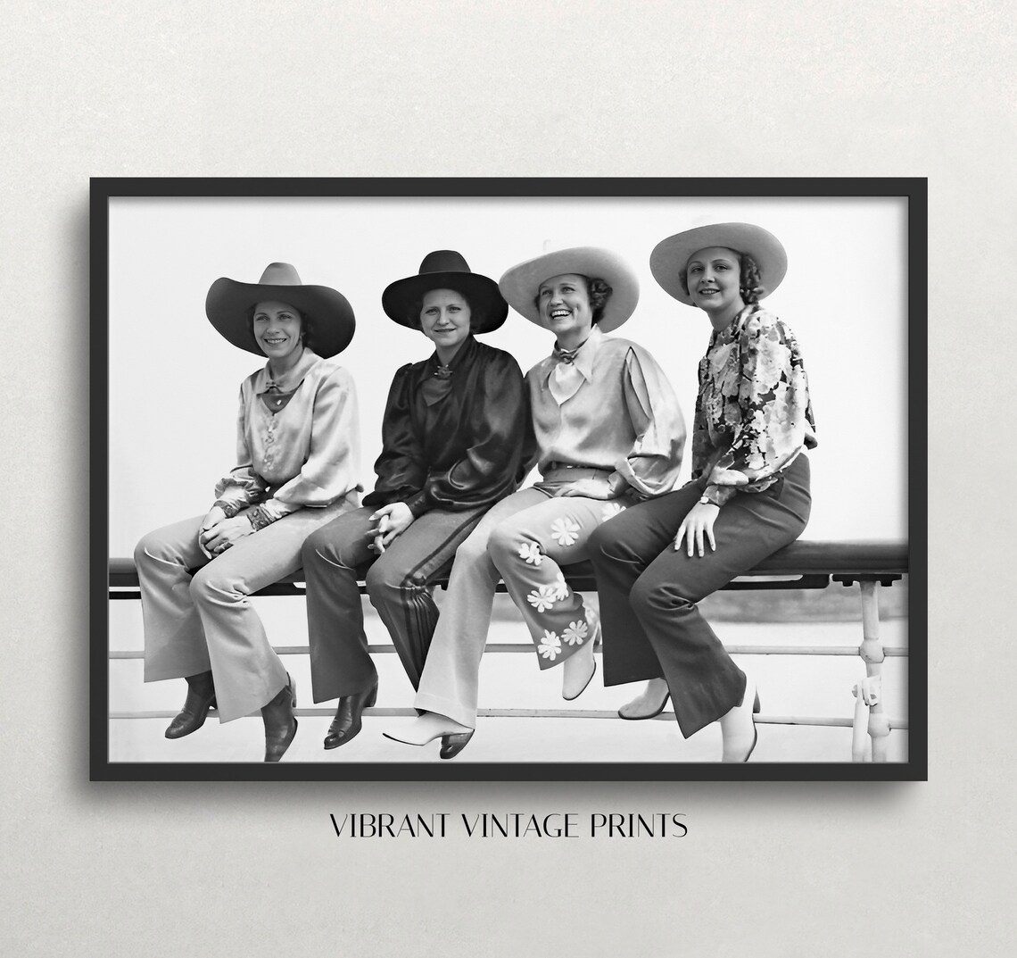 Cowgirl Wall Art Black And White Art Vintage Wall Art Wild West Photo Old Photo Western Aesthetic Wall Art
