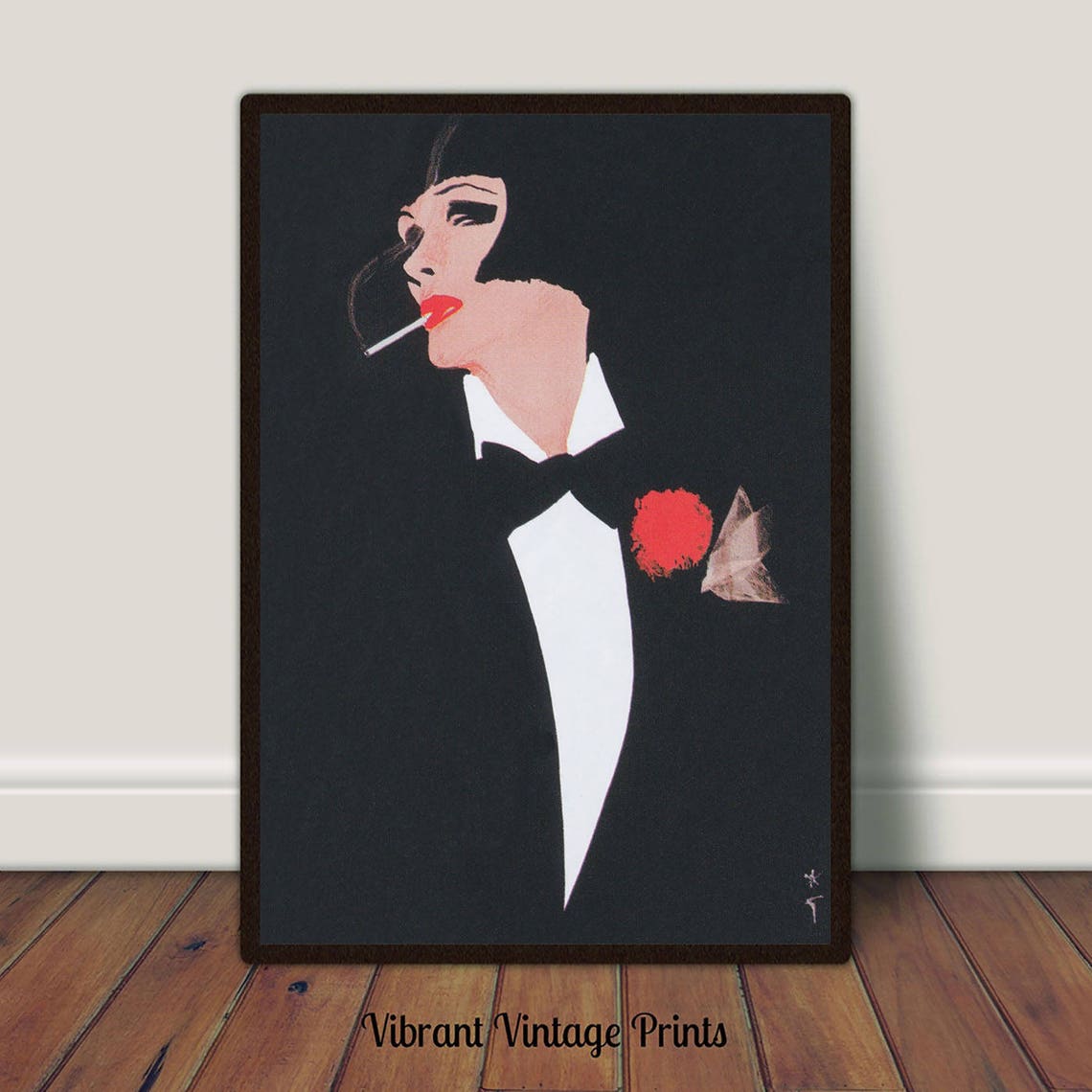 Woman Portrait Vintage Wall Art Fashion Wall Art Black And White Art Retro Wall Decor Vintage Woman Wall Art