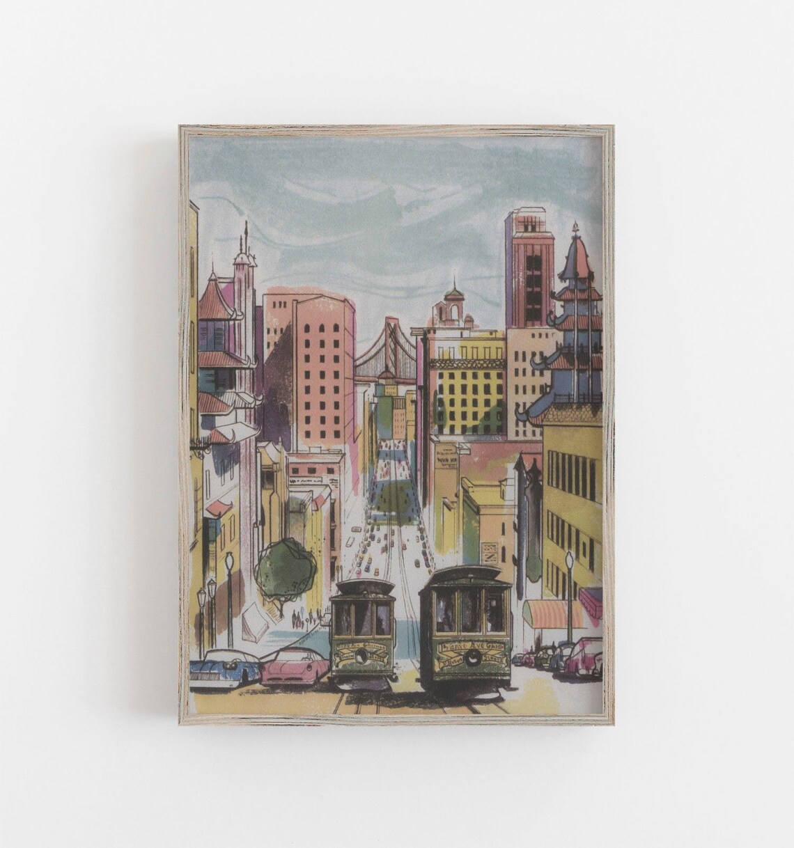 San Francisco Vintage Travel Poster, California Wall Art