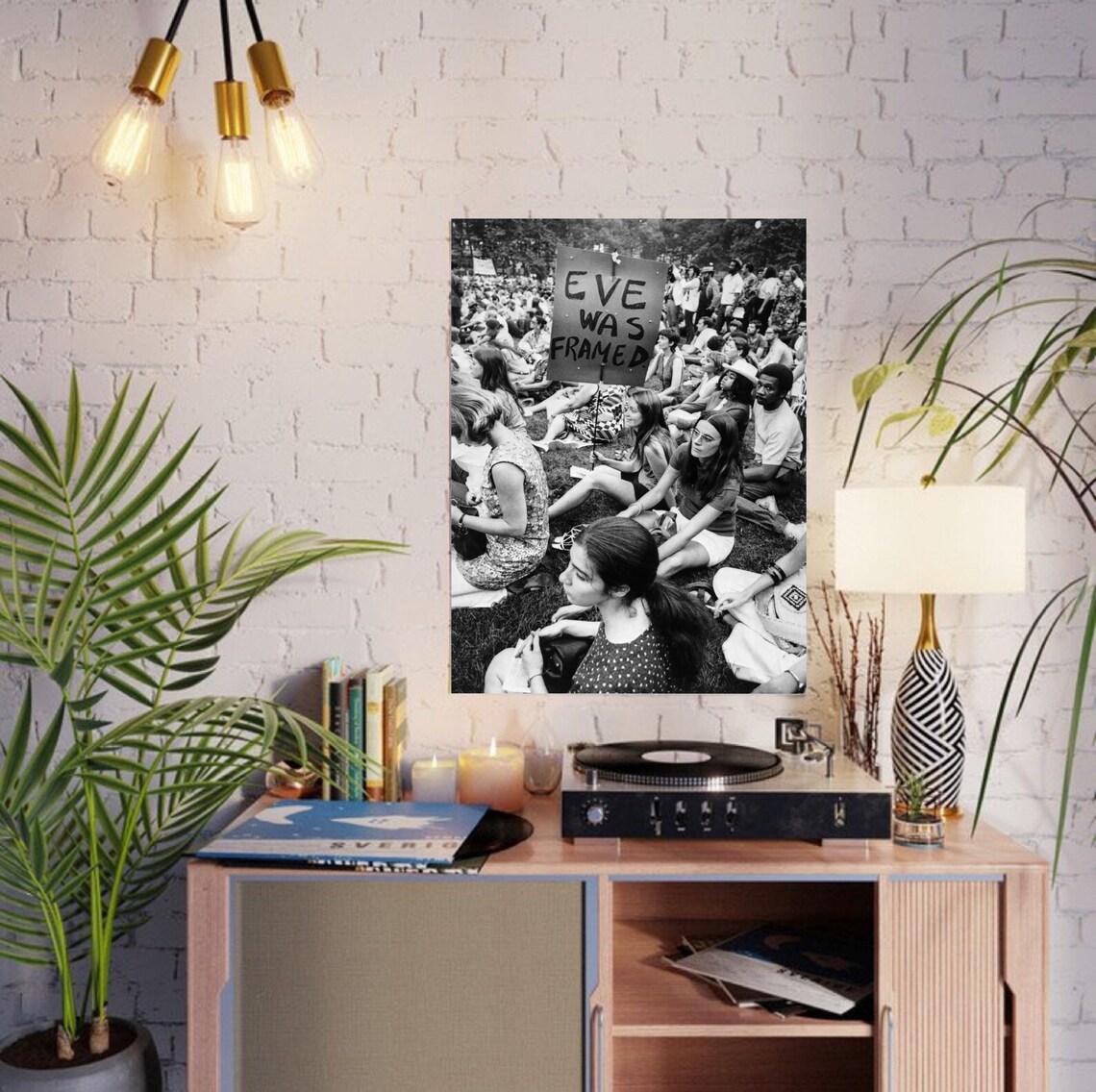 Women Protest Vintage Black and White Art Print - Image 4
