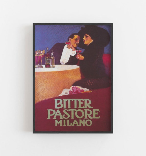 Bitter Pastore Print Vintage Wall Art Bar Wall Decor Art Nouveau Bar Cart Decor Romantic Art Wall Art