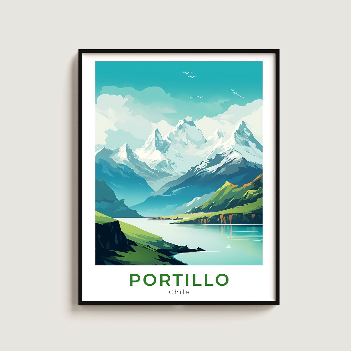 Portillo Travel Print Wall Art Gift Chile Poster Home Decor Lovers Hanging