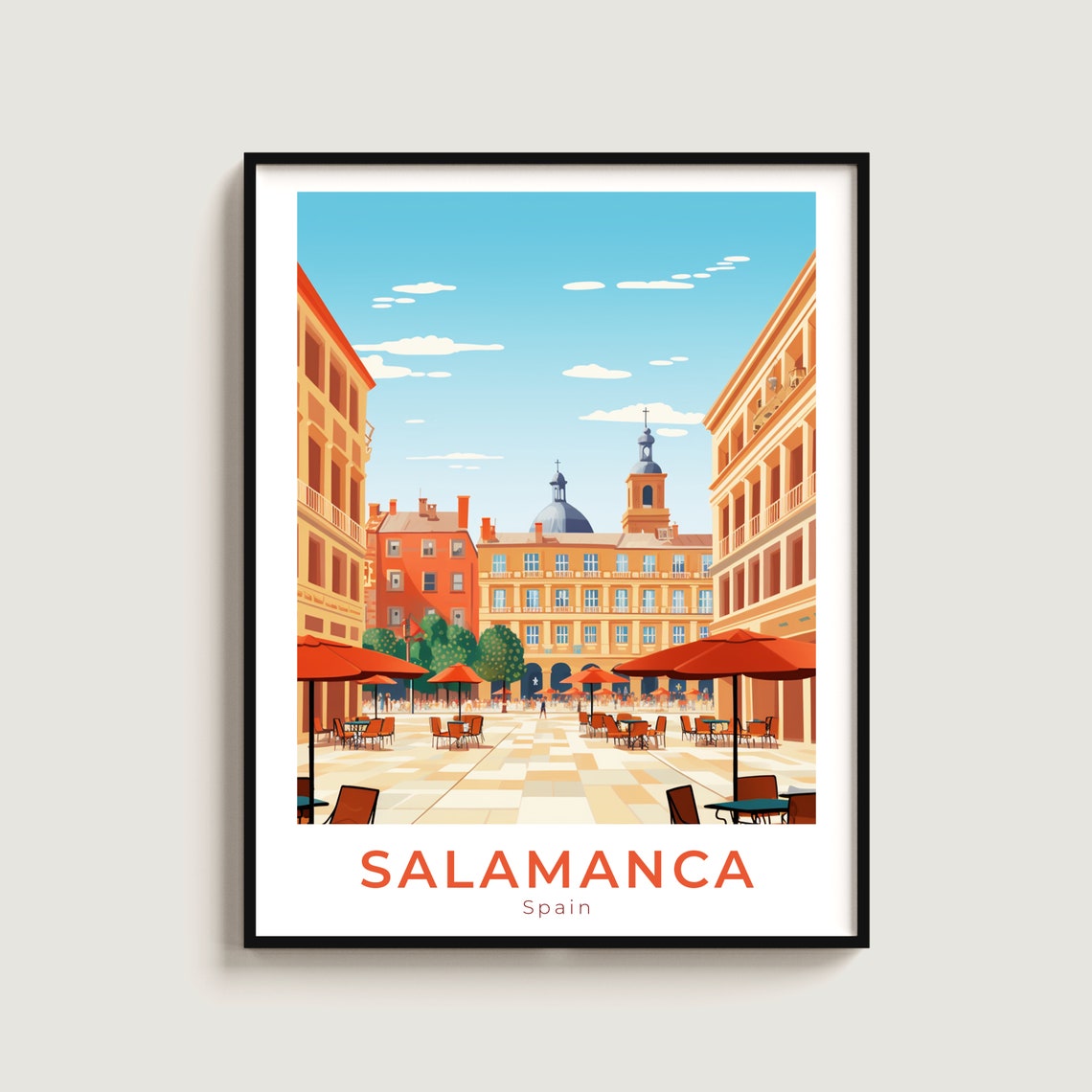Salamanca Spain Plaza Mayor Cafe Terraces Golden Stone Poster