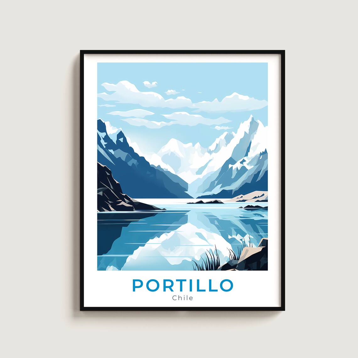Portillo Travel Print Wall Art Gift Chile Poster Home Decor Lovers Hanging