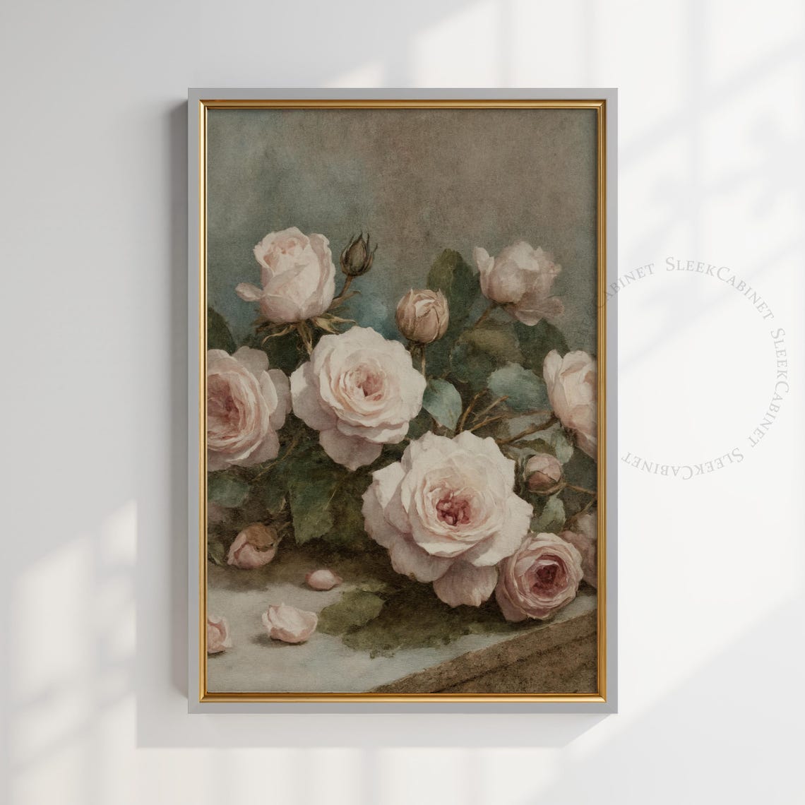 Moody Vintage Flower Print Dark Floral Still Life Oil Painting Dark Academia Wall Art Antique Art Grijt3 - Image 2