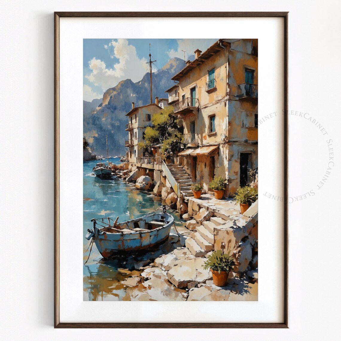 Mediterranean Coastal Italian Village Travel Poster - Image 2