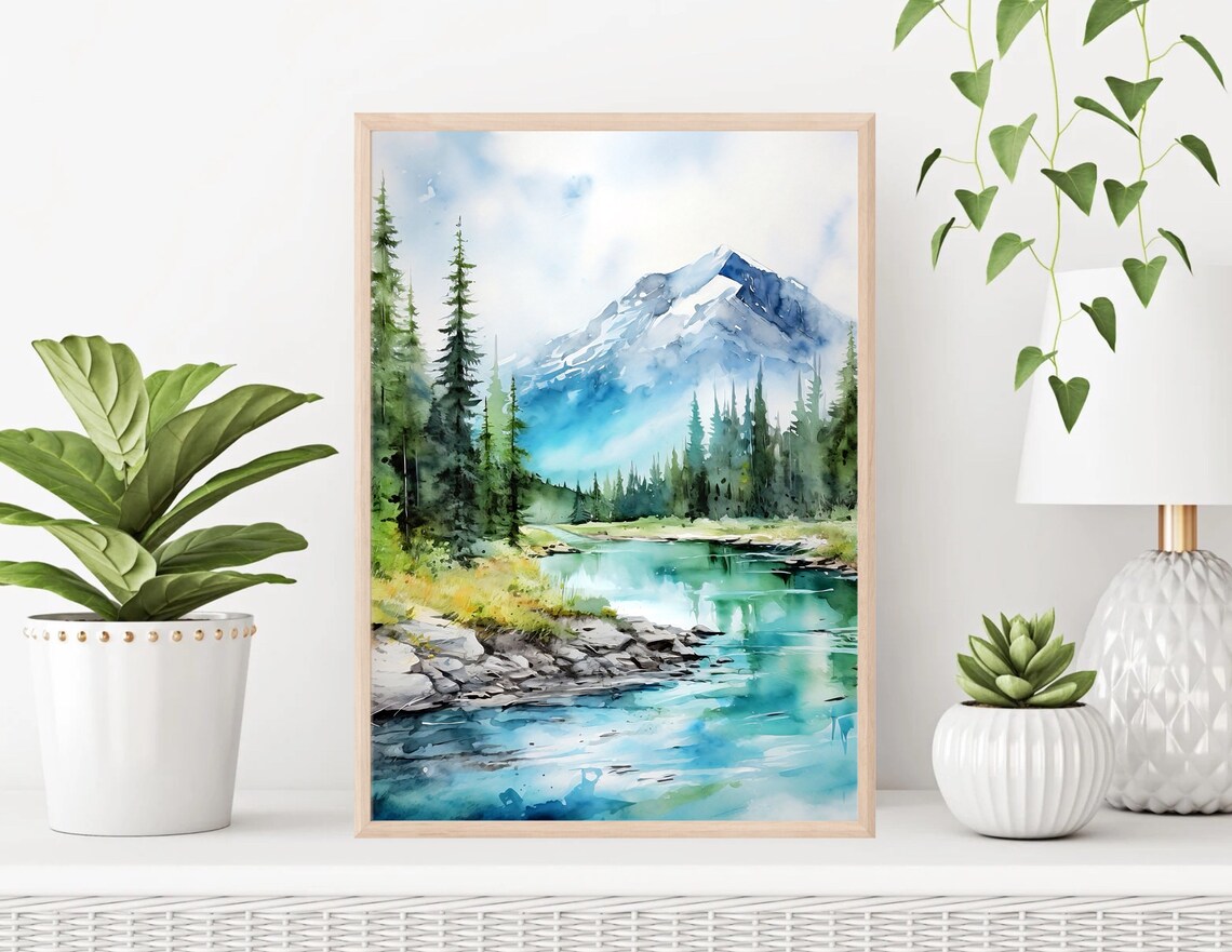 Banff Watercolor Travel Poster - Image 2