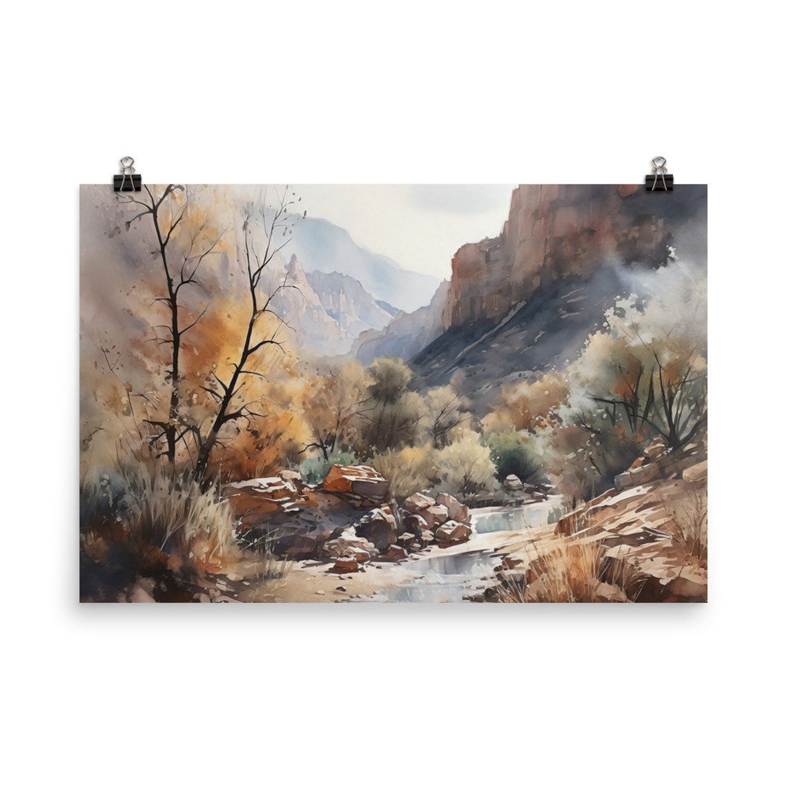 Zion Utah Travel Print Wall Art Zion National Park Travel Poster National Parks Traveler Gift Utah Travel Poster Watercolor Painting Art - Image 4