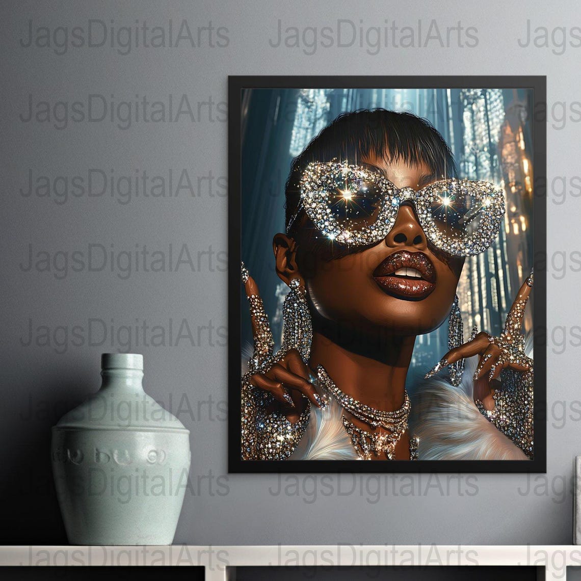 Black Girl Money Art Print Feminine Wall Decor Modern For Home Unique Artwork - Image 3