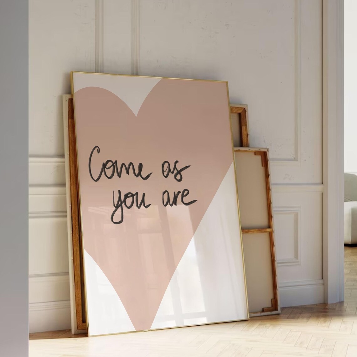 Come As You Are Retro Heart Art Print, Dorm Decor