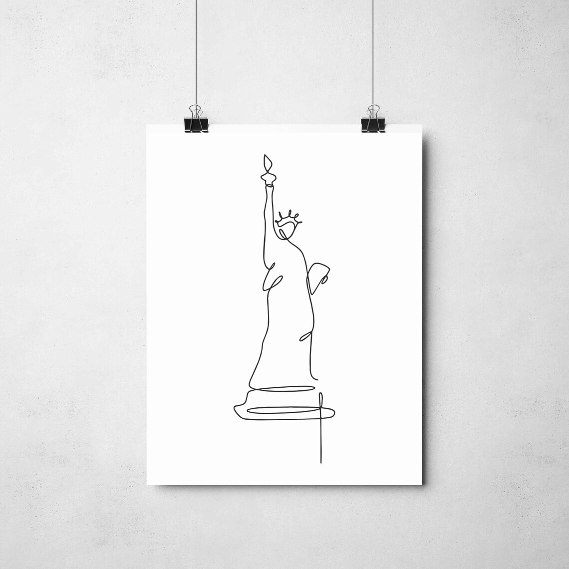Statue Of Liberty Line Art NYC Landmark One Line Drawing Poster - Image 4