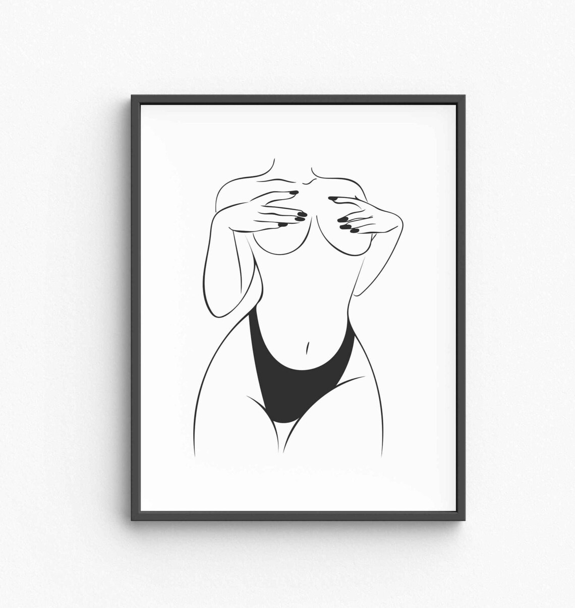 Curvy Woman Figure One Line Drawing Bold Body Positive Art Poster