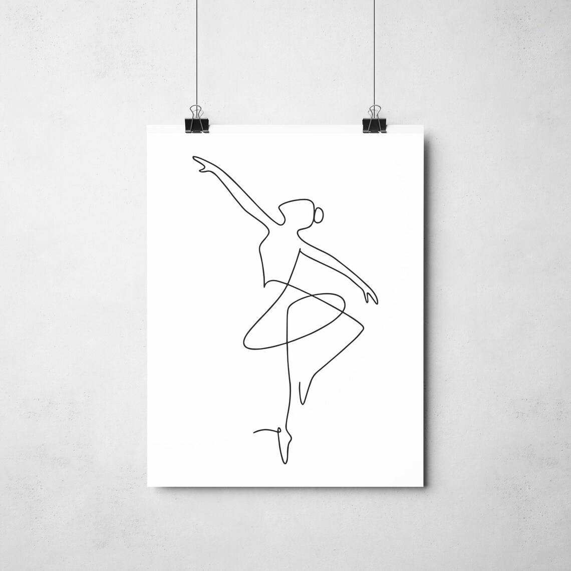 Ballerina Arabesque On Pointe Graceful Minimalist Line Art Poster - Image 2