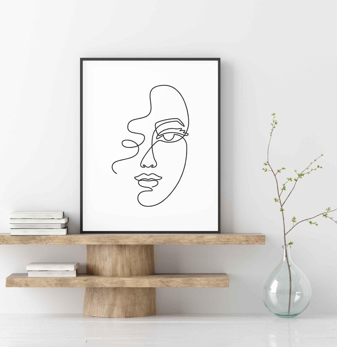 Elegant Woman Face Profile Line Drawing Feminine Beauty Portrait Decor Poster - Image 4