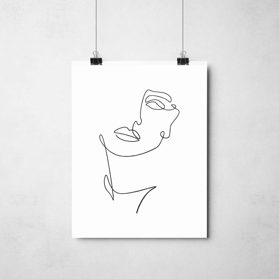 Abstract Woman Face In Profile Continuous Line Drawing Poster - Image 2