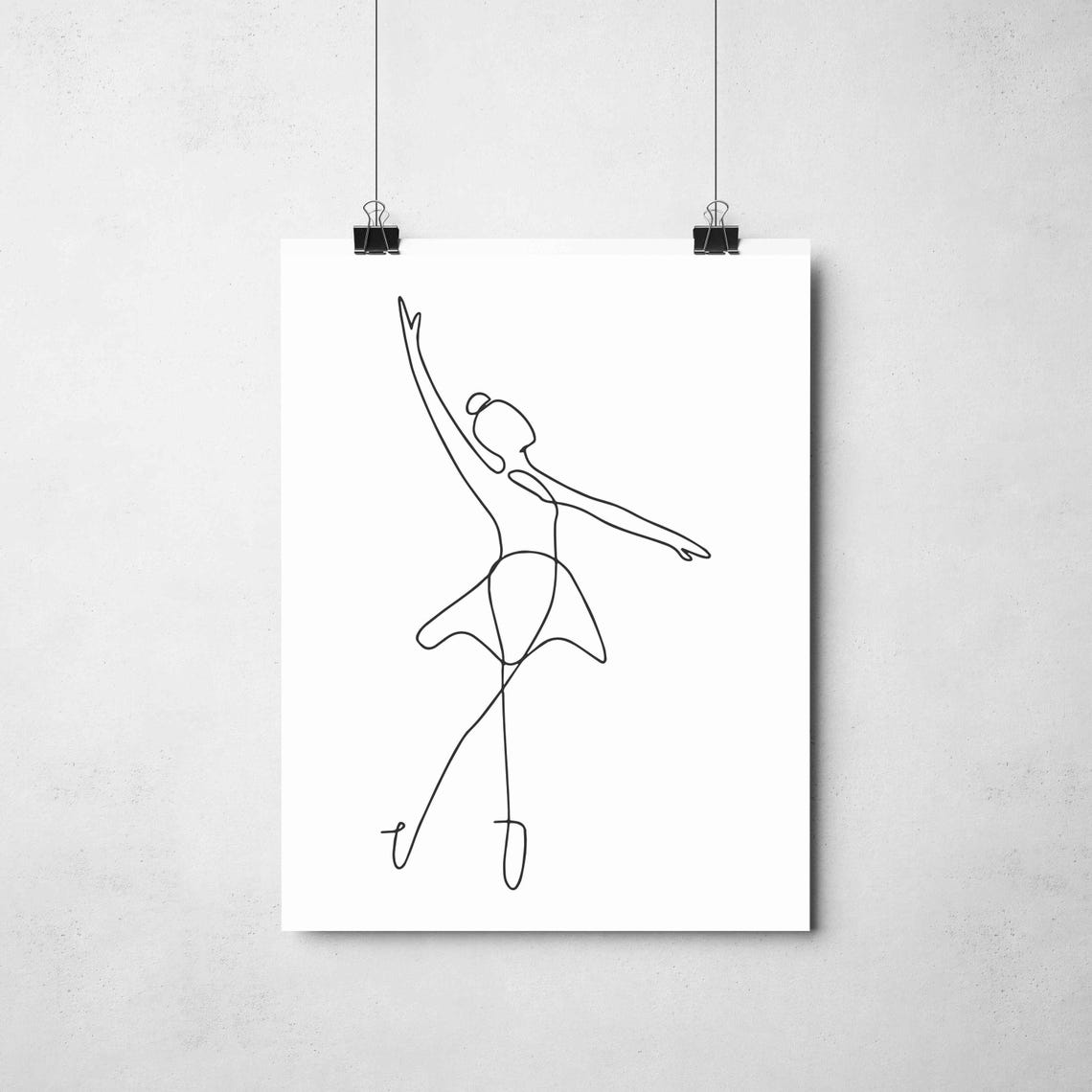 Ballerina Dance Pose Line Art Graceful Ballet Dancer Minimalist Poster - Image 2