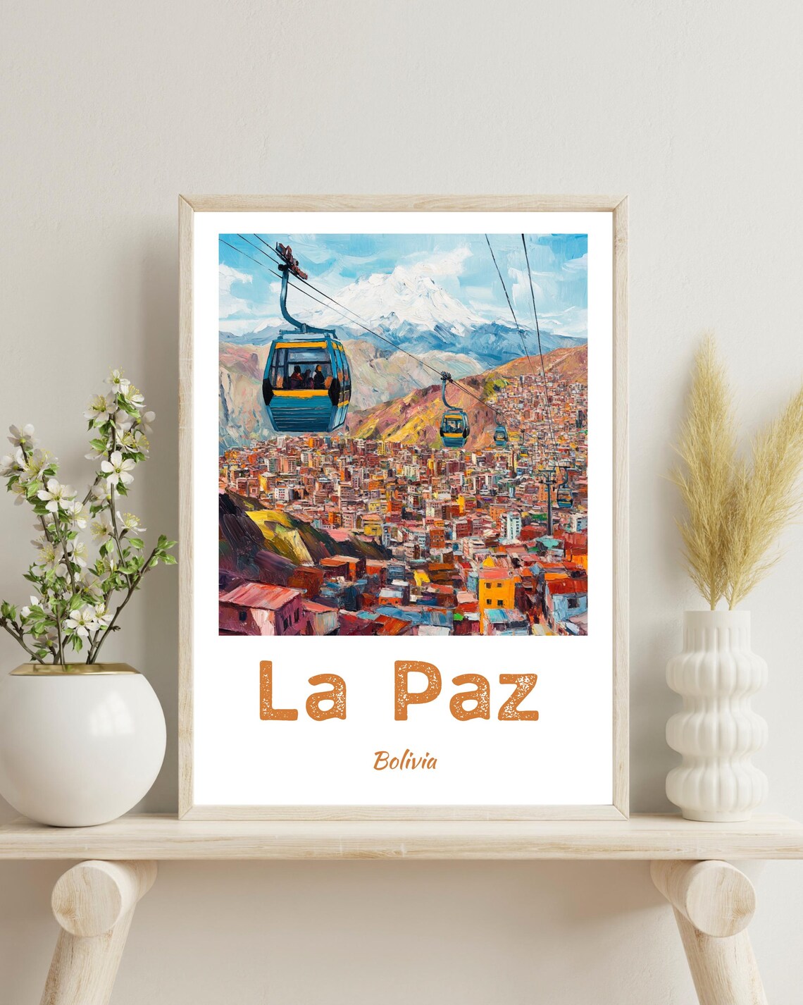 La Paz Bolivia Travel Poster, Wedding Christmas Gift