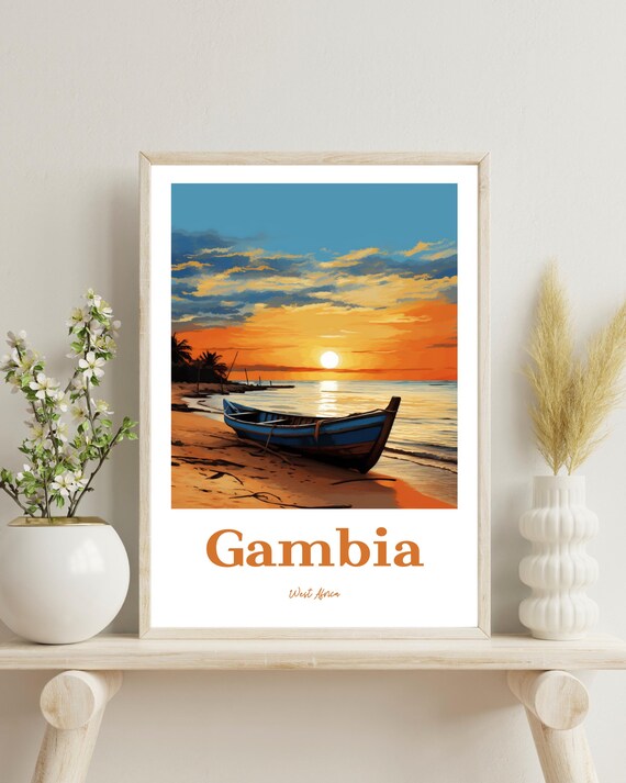 Gambia Travel Poster, Africa Gift For Her