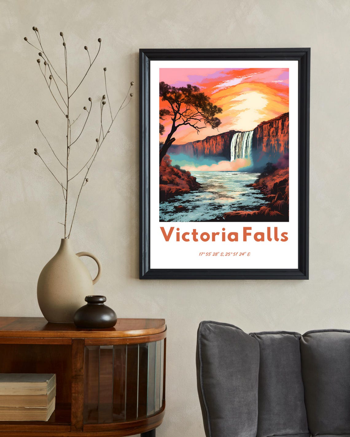 Victoria Falls Travel Poster, Africa Painting - Image 2