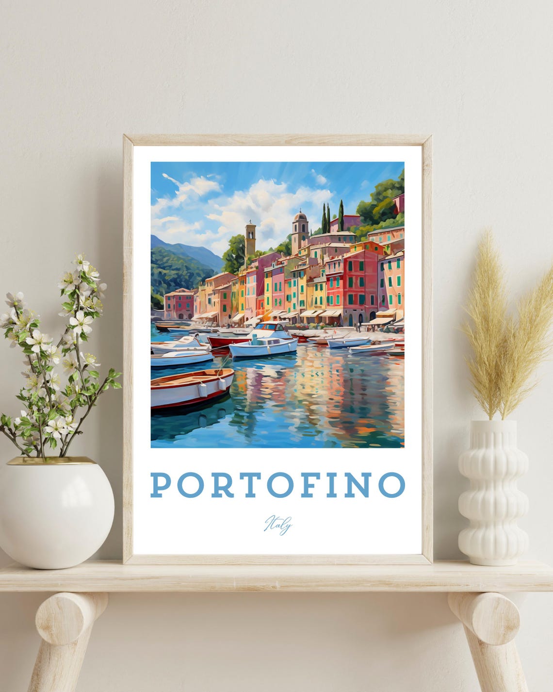 Portofino Italian Travel Art, Birthday Wedding Gift
