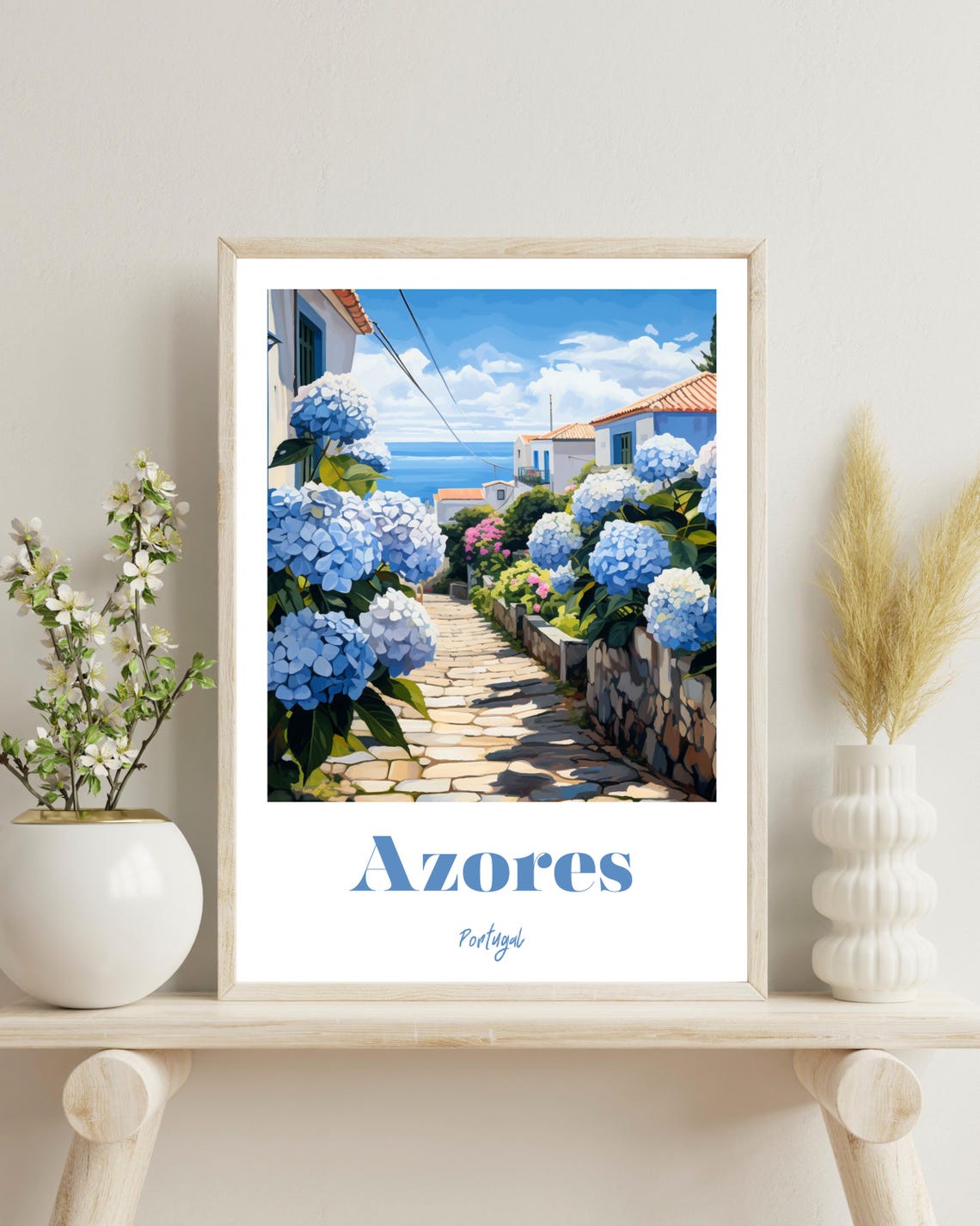 Azores Portugal Travel Poster, Christmas Gift
