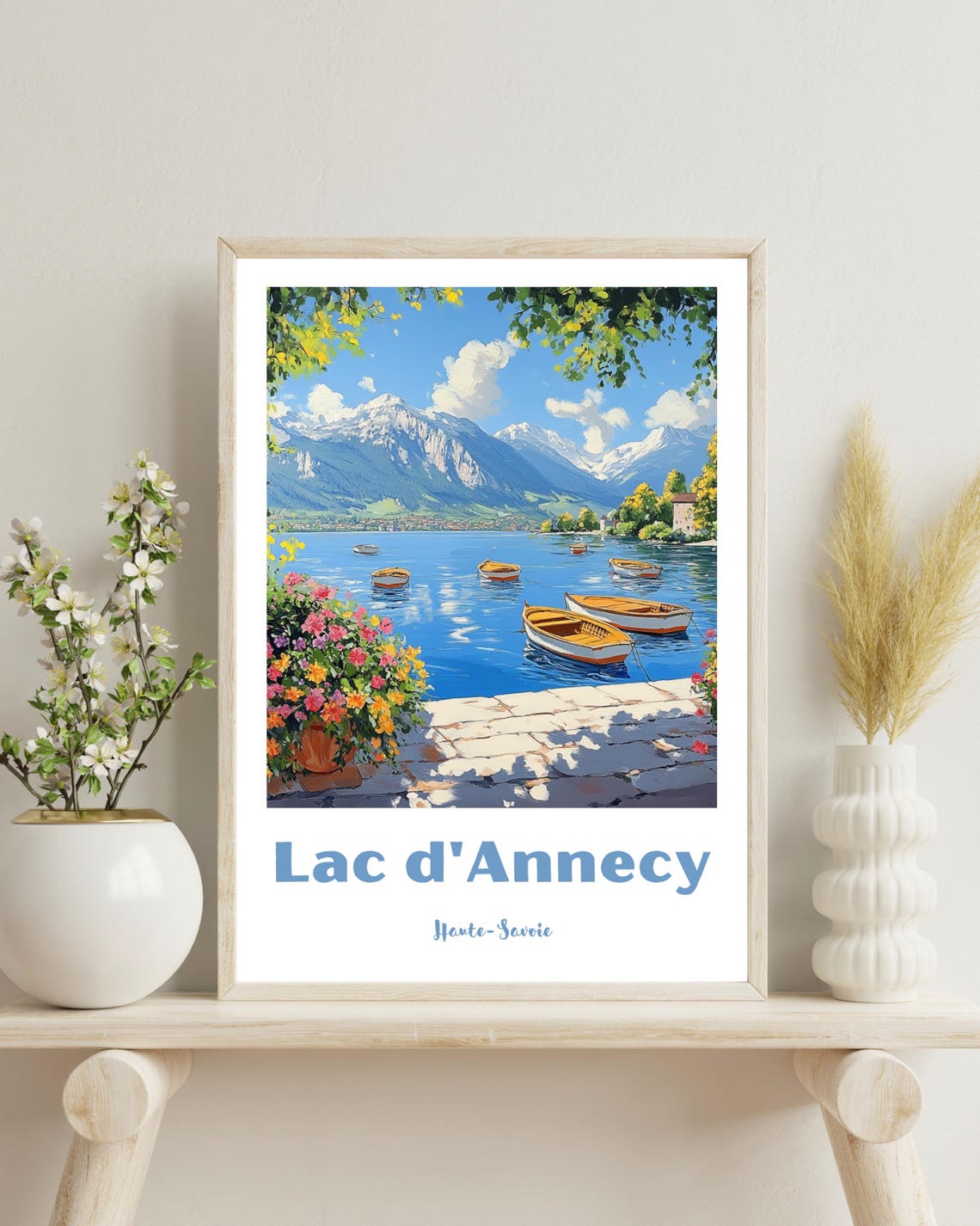 Lake Annecy Poster Annecy France Travel Print Lake Annecy France Art French Lake Art Lake Annecy Wall Art Christmas Gift Annecy Gift