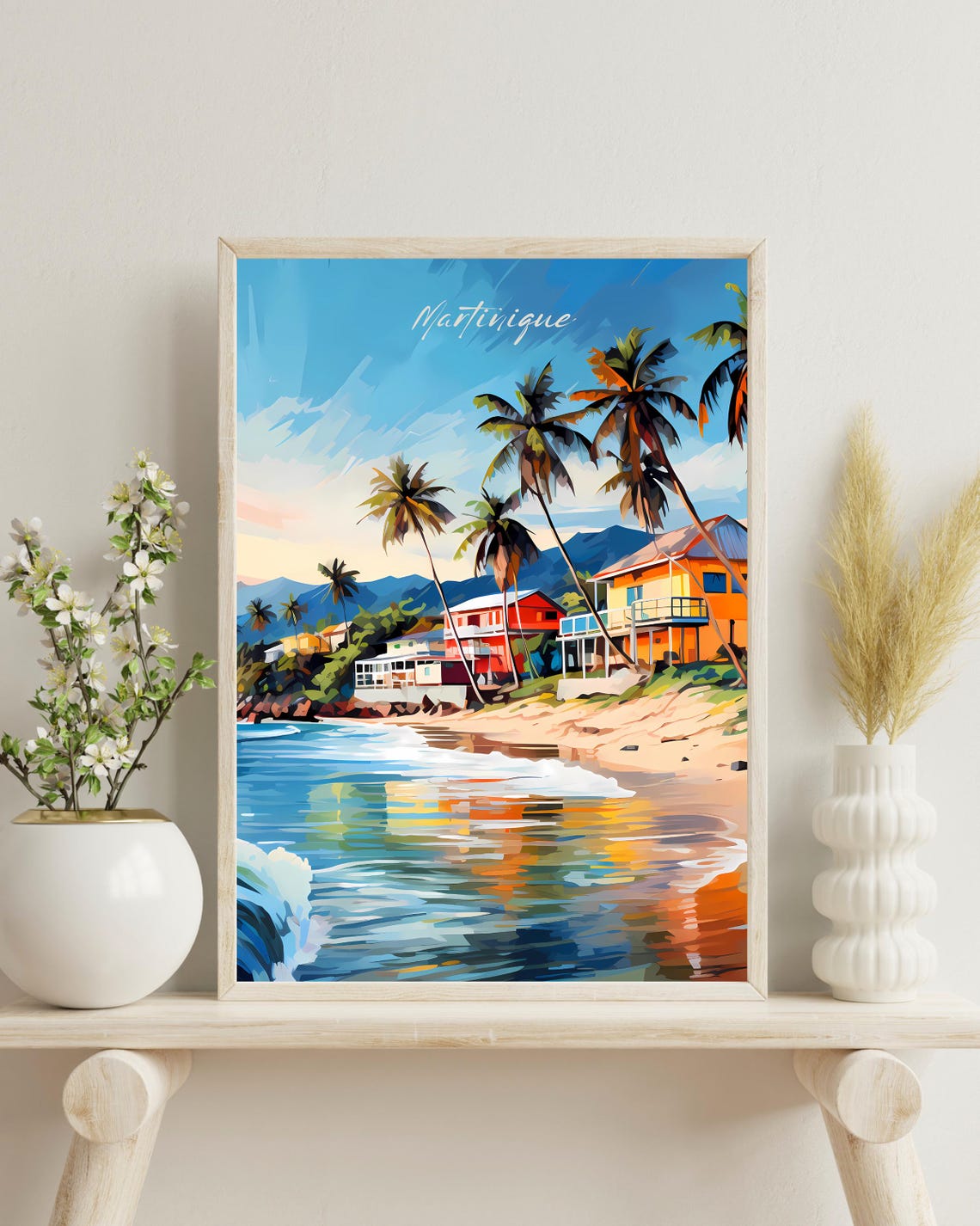 Martinique Travel Poster, Caribbean Home Decor