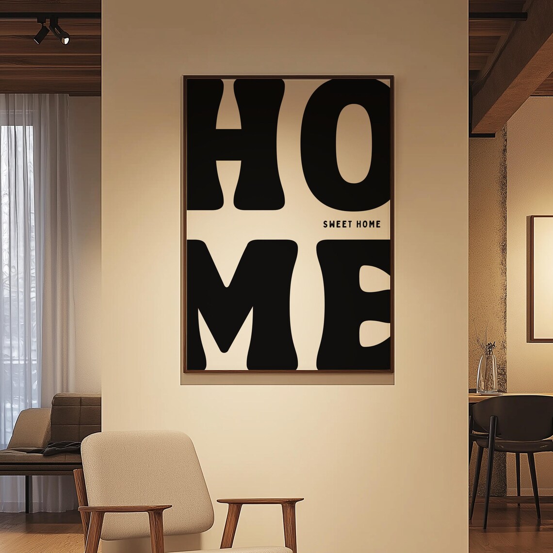 Home Sweet Home Bold Typography Quote Poster Housewarming Gift - Image 5
