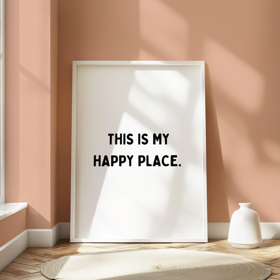 This Is My Happy Place Minimalist Quote Poster Neutral Decor - Image 5
