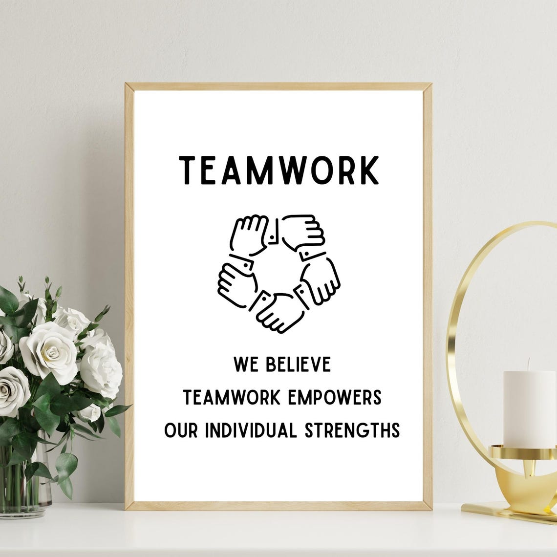 Teamwork Believe Together Minimalist Office Motivational Poster