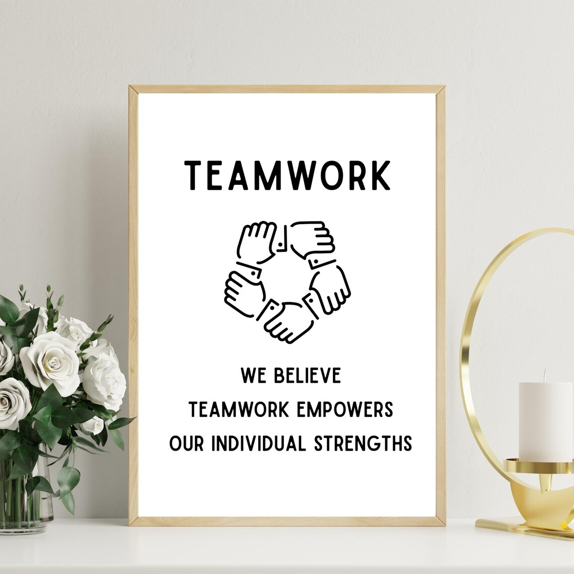 Teamwork Definition Print Motivational Office Decor