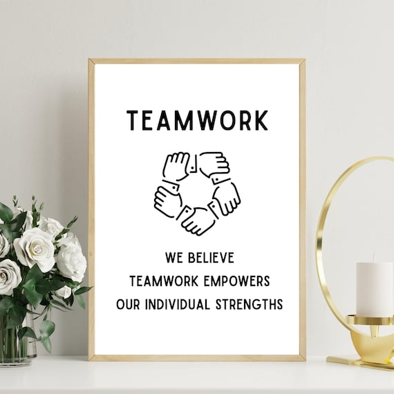 Teamwork Believe Together Minimalist Office Motivational Poster
