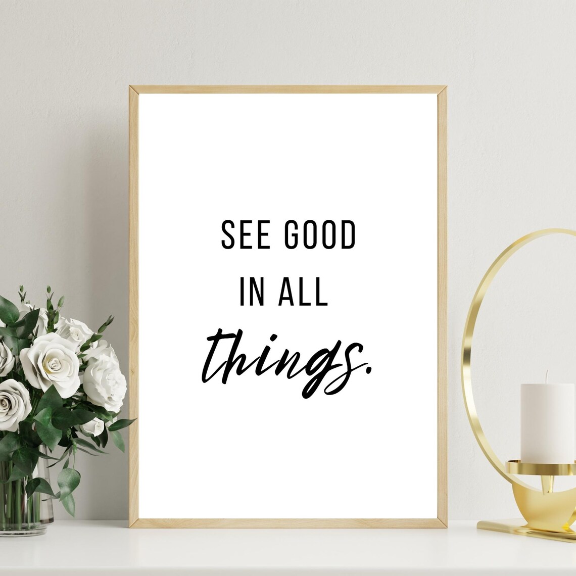 Motivational Quote Print Black White Inspirational Home Decor