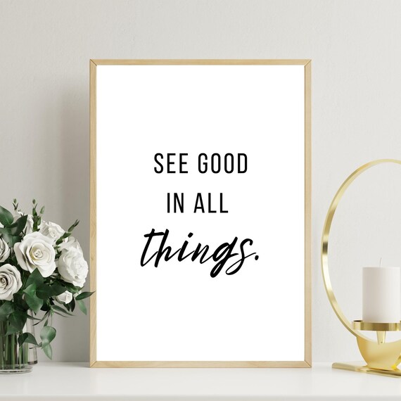 Motivational Quote Print Black White Inspirational Home Decor