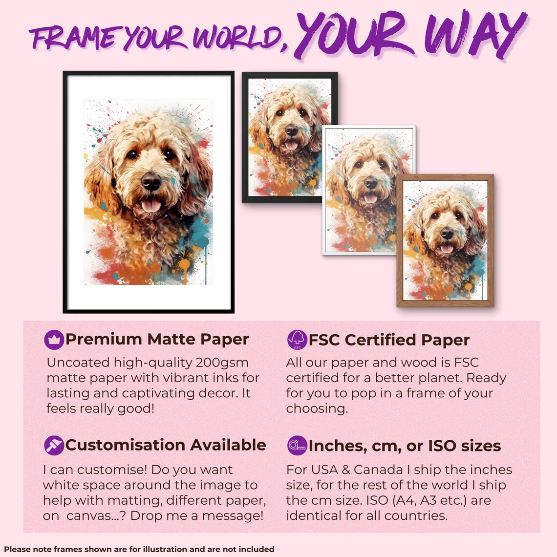 Watercolor Cockapoo Dog Art Print, Abstract Splash - Image 3